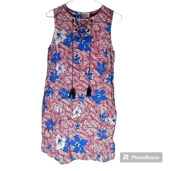 joy joy light floral sleeveless summer dress with pockets  size XS - Picture 1 of 6